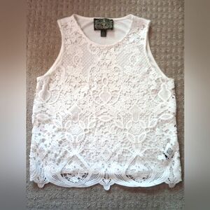 James Coviello Anthropologie Lace Eyelet  Front Top